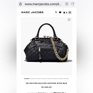 Marc Jacobs Stam Dark Blue Quilted Leather Handbag - Gorgeous & Clean Condition